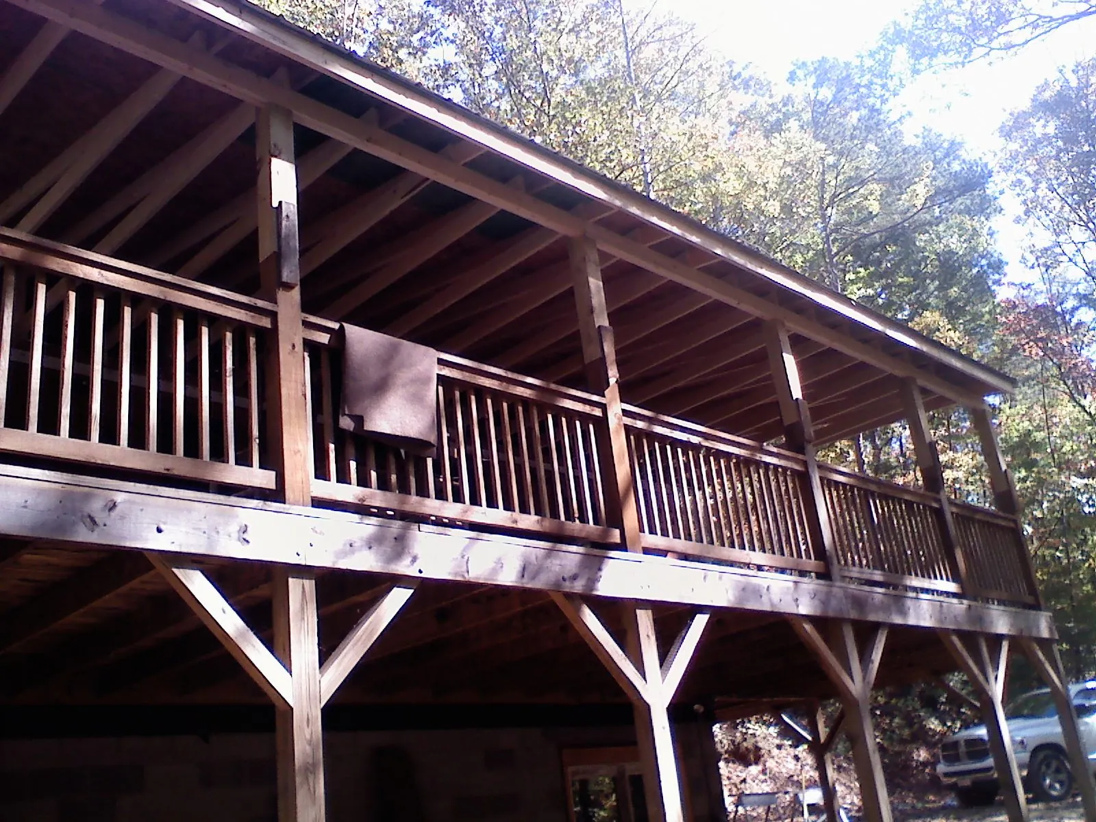 Timber framing under a new elevated porch and deck — Roof Leak Repair in Agency by Roofing Brothers
